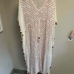 Michael Stars White and Red Swim Coverup